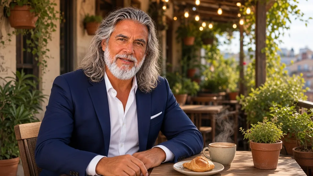 Jean-Philippe, en terrasse, profite d'un café et d'une viennoiserie, une dépense d'envie prévue